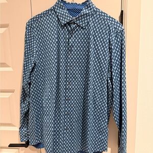Bugatchi Blue Diamond Pattern Shirt